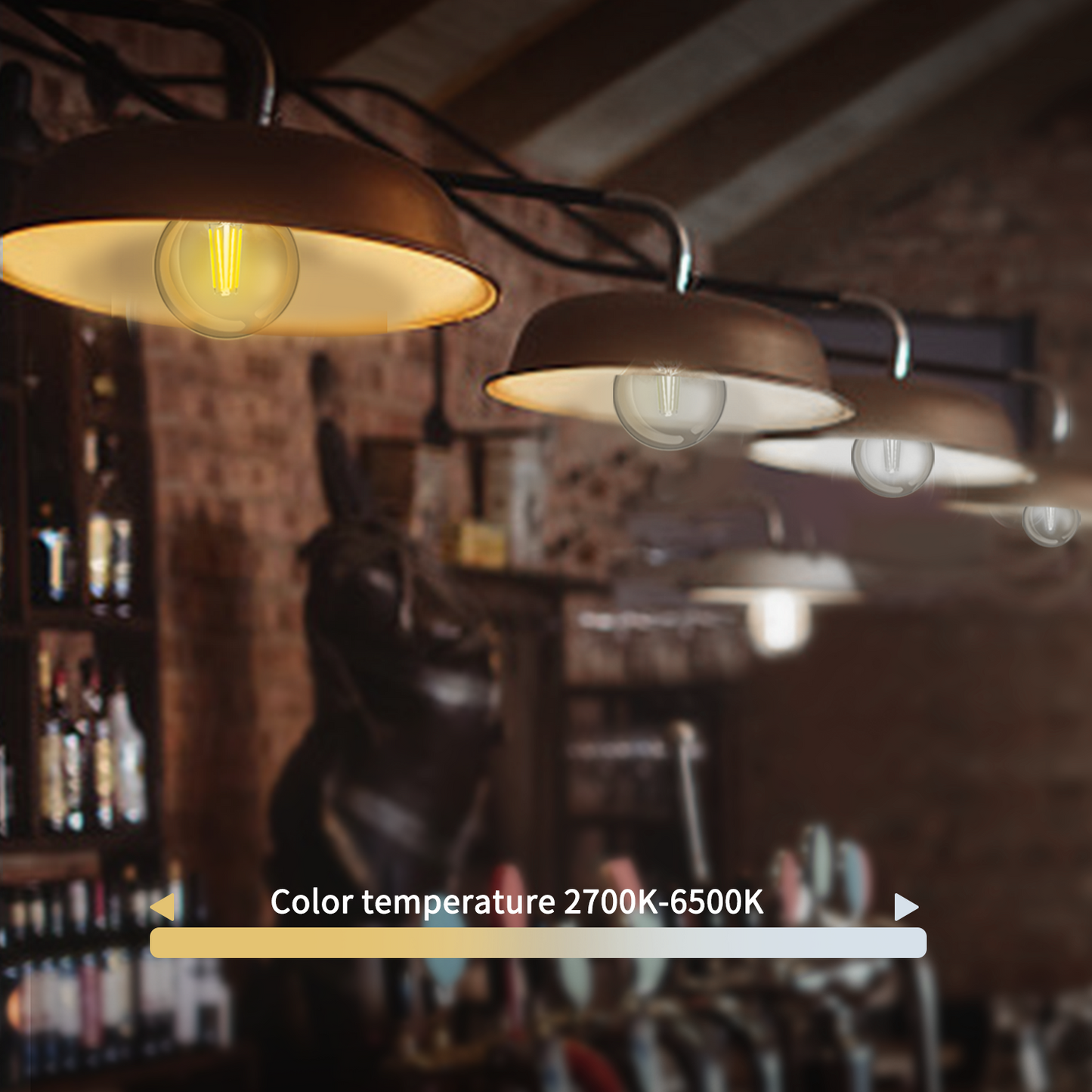 LAMPADINA LED SMART G45 filament - 4,5W alta efficienza- CCT  WIFI- BLUETOOTH - attacco E27 - compatibile Alexa e Google