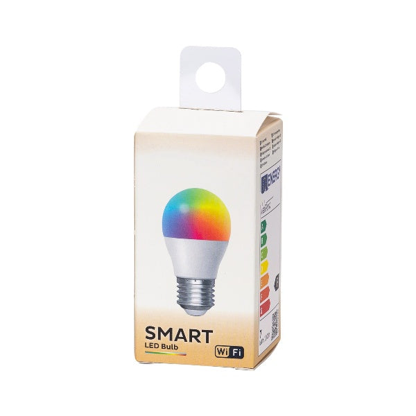 LAMPADINA LED SMART G45 - 6,5W - CCT+RGB  WIFI- BLUETOOTH - attacco E27 - compatibile Alexa e Google